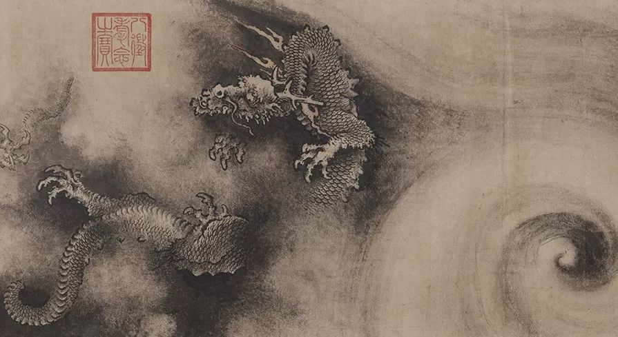 这是南宋一个叫陈容的画家画的一幅画,叫《九龙图》.