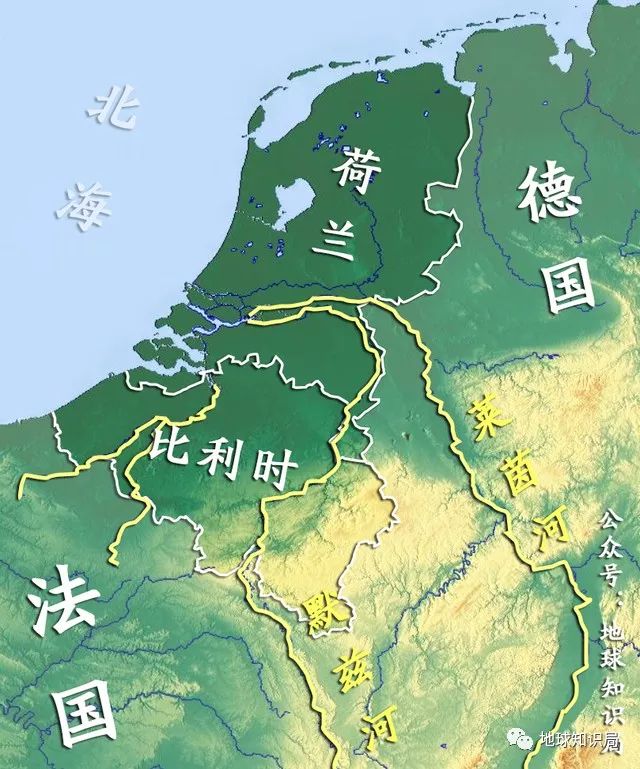 是西北欧众多河流的入海口荷兰和比利时两个低地国家莱茵河发源于欧洲