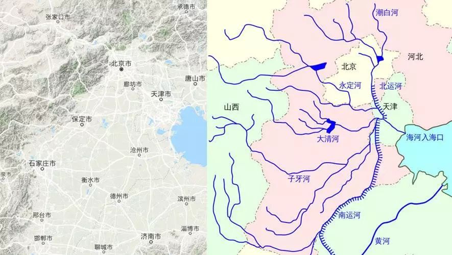 天然排洪渠道,伴着西高东低的地形,华北平原上的河流多发端于太行山脉